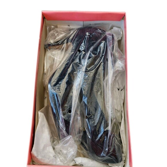 Vintage 90s Touch Of Nina Black Velvet Heels Pumps Shoes Leather Sole 6.5 M - Picture 14 of 16